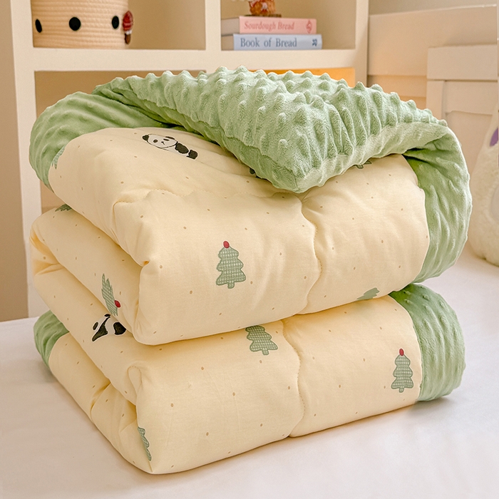 91家纺网 家纺一手货源 找家纺 （总）梦依依 2025新款全棉小清新卡通印花系列儿童豆豆被子被芯