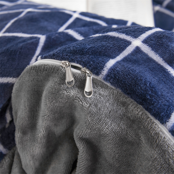 91家纺网 家纺一手货源 找家纺 宅部落 2025新款学生宿舍牛奶绒三件套宿舍三件套上下铺三件套 蓝调