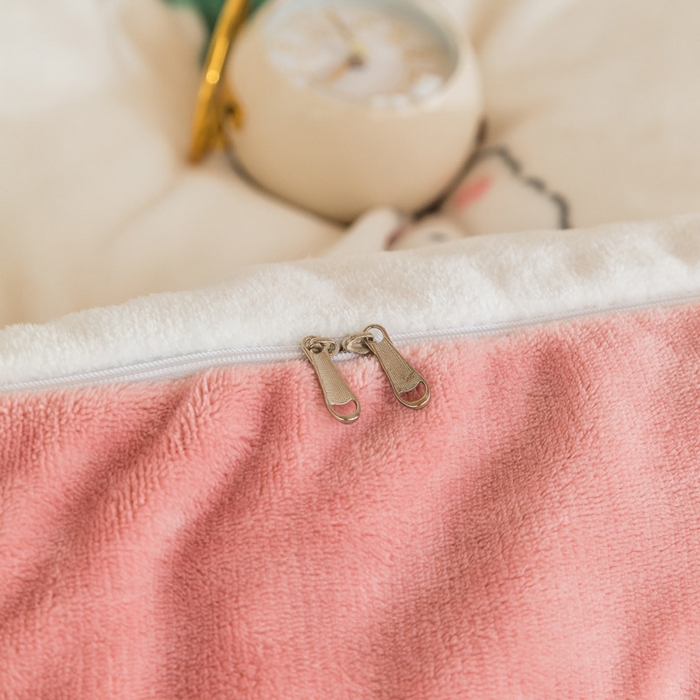 91家纺网 家纺一手货源 找家纺 宅部落 2025新款学生宿舍牛奶绒三件套宿舍三件套上下铺三件套 郁金香小兔