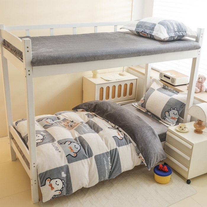 宅部落 2025新款学生宿舍牛奶绒三件套宿舍三件套上下铺三件套 小恐龙