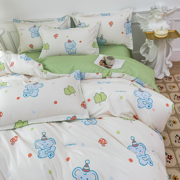 91家纺网 家纺一手货源 找家纺 （总）优纤家纺 2025新款120克磨毛斜纹卡通花卉印花植物羊绒四件套