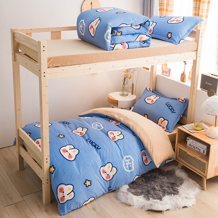 宅部落 2025新款学生宿舍牛奶绒三件套宿舍三件套上下铺三件套 幸运兔