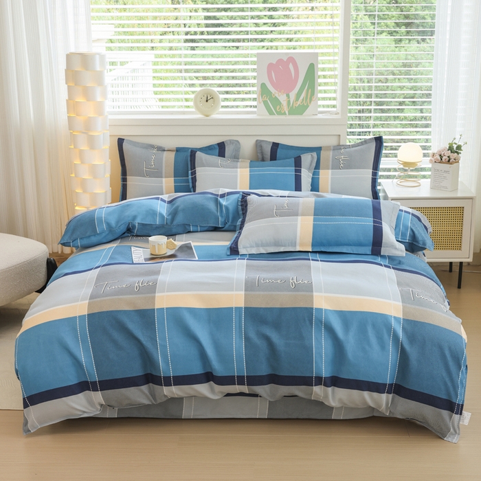 91家纺网 家纺一手货源 找家纺 （总）优纤家纺 2025新款120克磨毛斜纹卡通花卉印花植物羊绒四件套