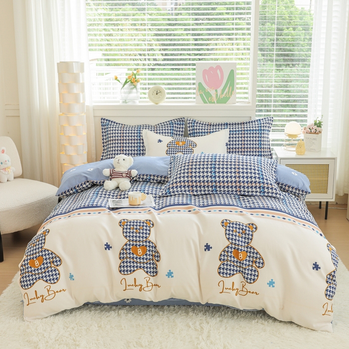 91家纺网 家纺一手货源 找家纺 （总）优纤家纺 2025新款120克磨毛斜纹卡通花卉印花植物羊绒四件套