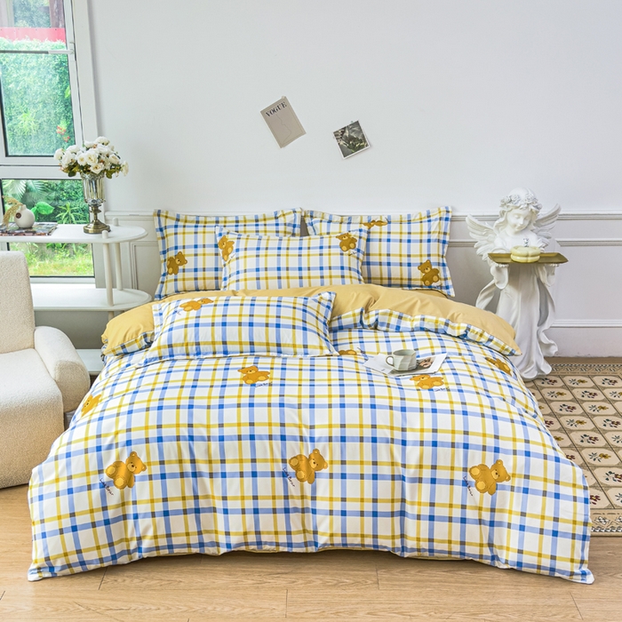 91家纺网 家纺一手货源 找家纺 （总）优纤家纺 2025新款120克磨毛斜纹卡通花卉印花植物羊绒四件套