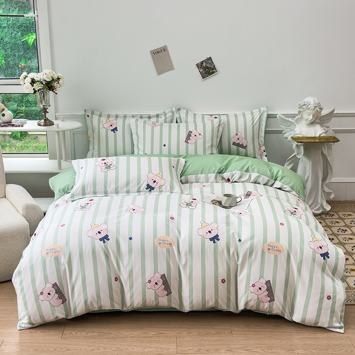 91家纺网 家纺一手货源 找家纺 （总）优纤家纺 2025新款120克磨毛斜纹卡通花卉印花植物羊绒四件套