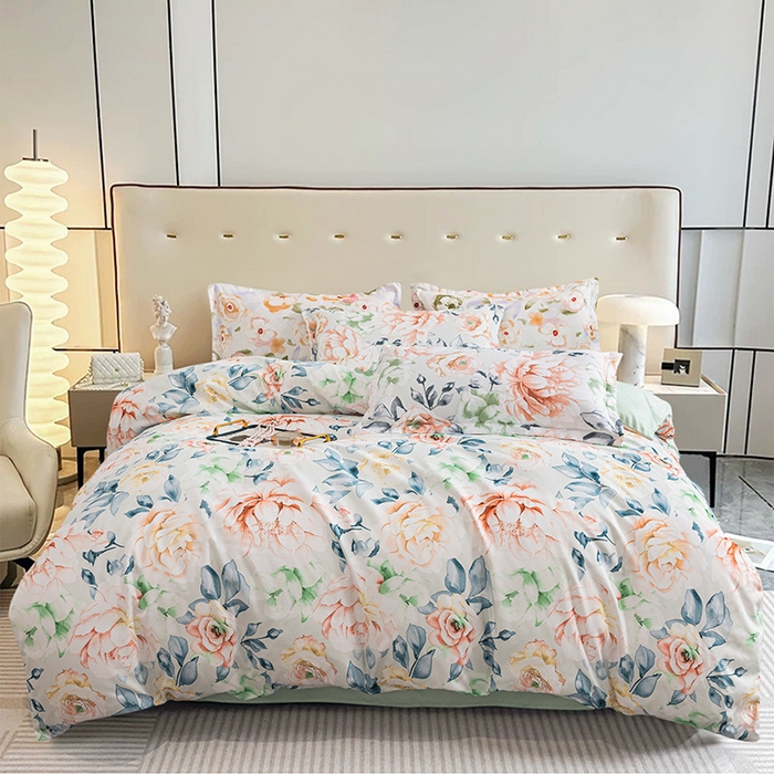 91家纺网 家纺一手货源 找家纺 （总）优纤家纺 2025新款120克磨毛斜纹卡通花卉印花植物羊绒四件套