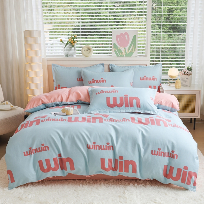 91家纺网 家纺一手货源 找家纺 （总）优纤家纺 2025新款120克磨毛斜纹卡通花卉印花植物羊绒四件套