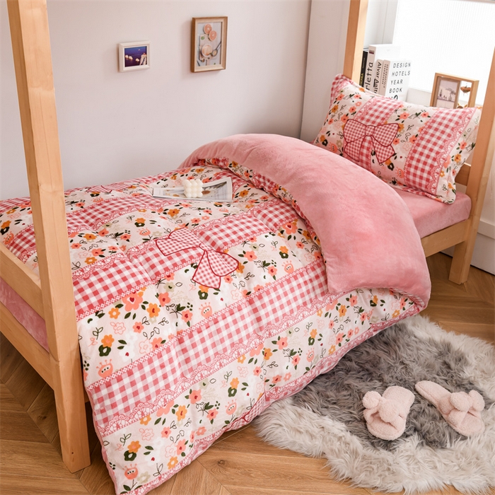 91家纺网 家纺一手货源 找家纺 宅部落 2025新款学生宿舍牛奶绒三件套宿舍三件套上下铺三件套 小时代