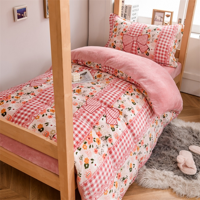 91家纺网 家纺一手货源 找家纺 宅部落 2025新款学生宿舍牛奶绒三件套宿舍三件套上下铺三件套 小时代