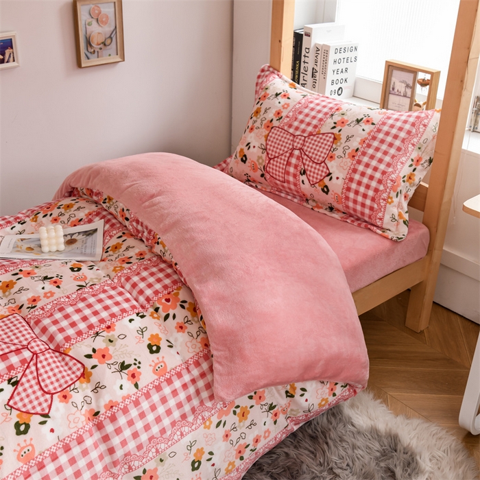 91家纺网 家纺一手货源 找家纺 宅部落 2025新款学生宿舍牛奶绒三件套宿舍三件套上下铺三件套 小时代