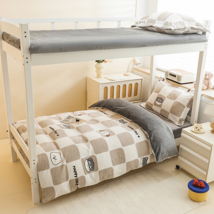 宅部落 2025新款学生宿舍牛奶绒三件套宿舍三件套上下铺三件套 享受生活