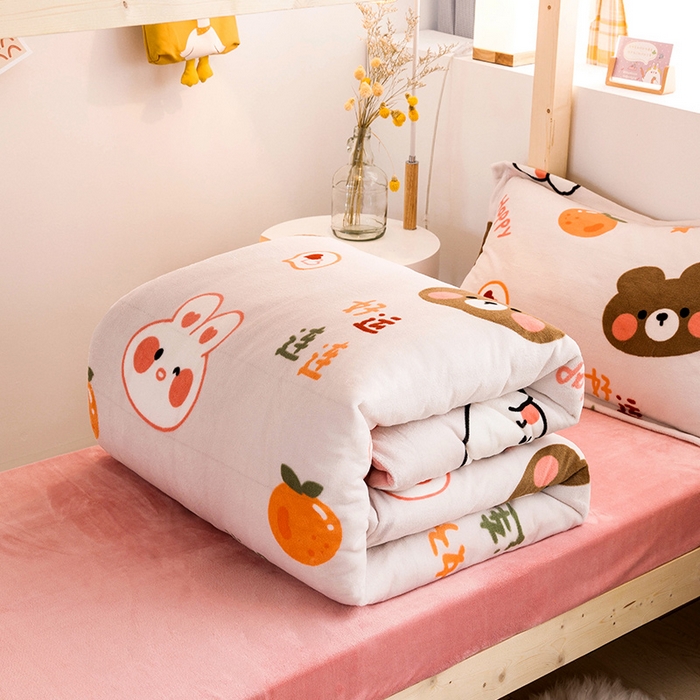 91家纺网 家纺一手货源 找家纺 宅部落 2025新款学生宿舍牛奶绒三件套宿舍三件套上下铺三件套 好运连连