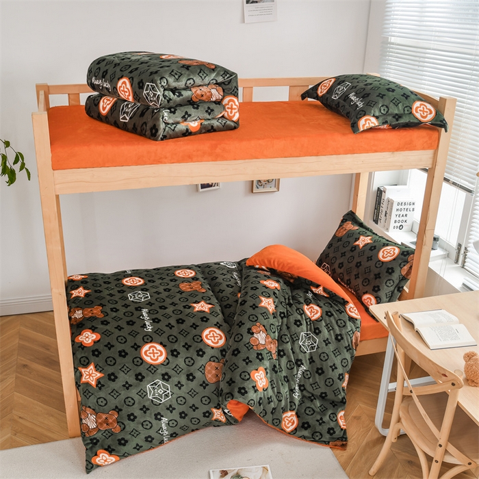 宅部落 2025新款学生宿舍牛奶绒三件套宿舍三件套上下铺三件套 幸运熊