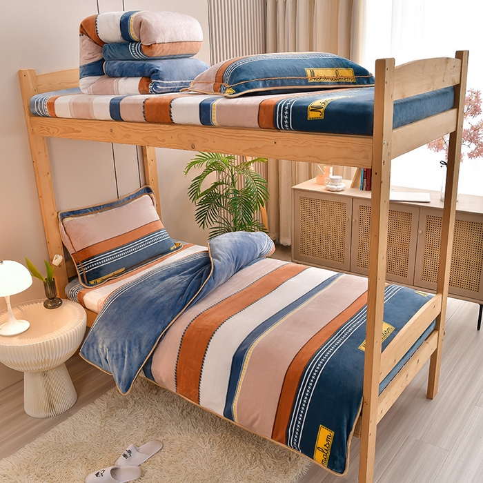 91家纺网 家纺一手货源 找家纺 （总）居尚2025直播爆款高克重印花牛奶绒法莱绒学生三件套 