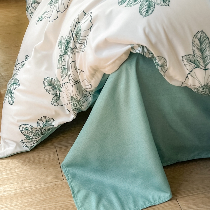 91家纺网 家纺一手货源 找家纺 优纤家纺 2025新款120克磨毛斜纹卡通花卉印花植物羊绒四件套 四季与你