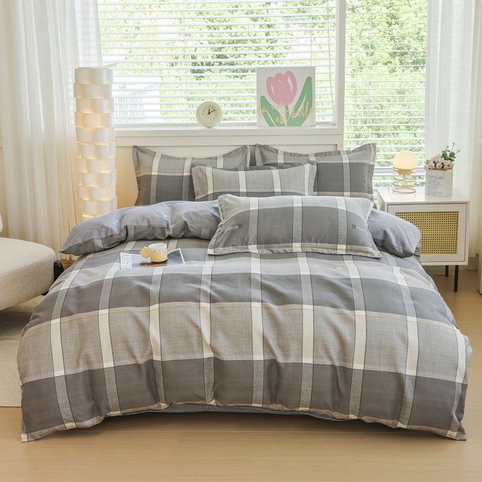 优纤家纺 2025新款120克磨毛斜纹卡通花卉印花植物羊绒四件套 现代印象