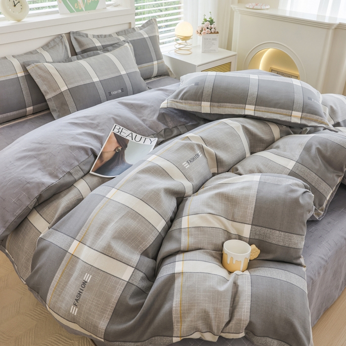 91家纺网 家纺一手货源 找家纺 优纤家纺 2025新款120克磨毛斜纹卡通花卉印花植物羊绒四件套 现代印象