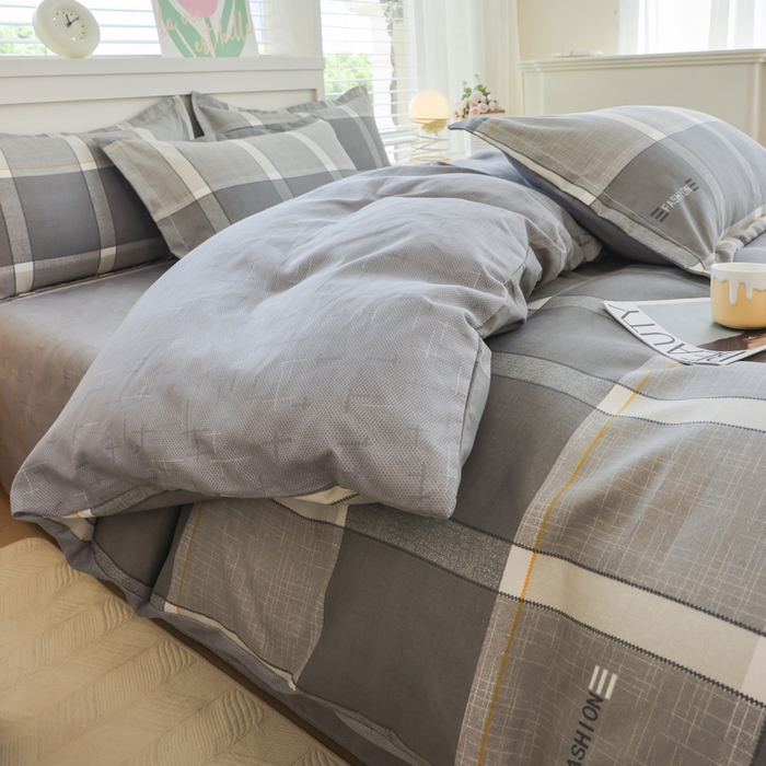 91家纺网 家纺一手货源 找家纺 优纤家纺 2025新款120克磨毛斜纹卡通花卉印花植物羊绒四件套 现代印象