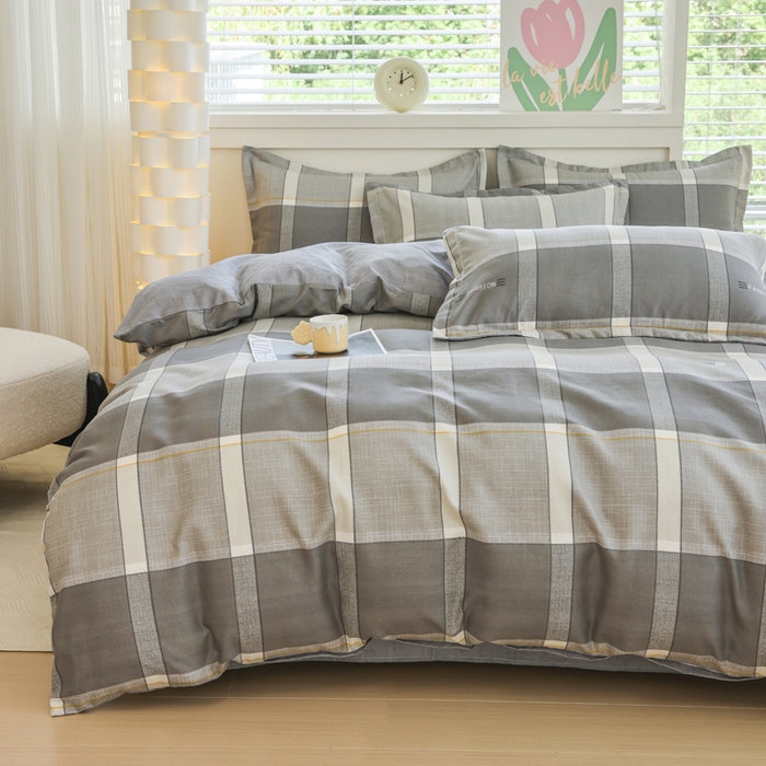 91家纺网 家纺一手货源 找家纺 优纤家纺 2025新款120克磨毛斜纹卡通花卉印花植物羊绒四件套 现代印象