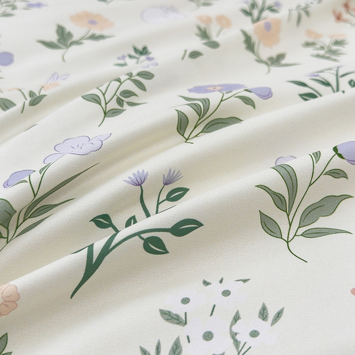 91家纺网 家纺一手货源 找家纺 优纤家纺 2025新款120克磨毛斜纹卡通花卉印花植物羊绒四件套 小碎花