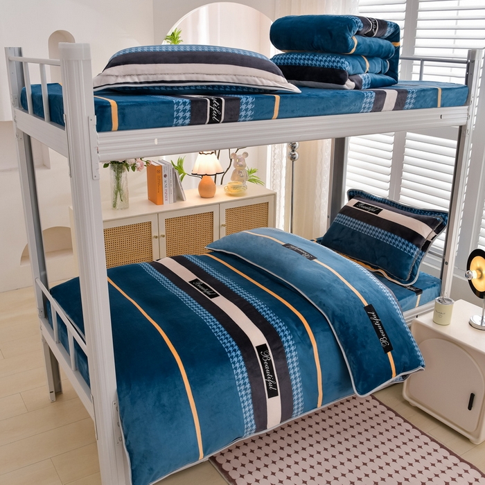 91家纺网 家纺一手货源 找家纺 （总）居尚2025直播爆款高克重印花牛奶绒法莱绒学生三件套 