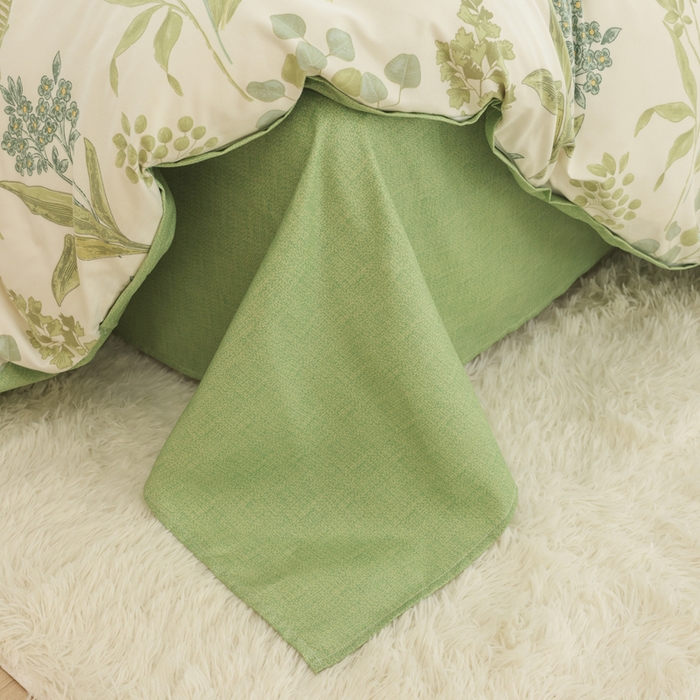 91家纺网 家纺一手货源 找家纺 优纤家纺 2025新款120克磨毛斜纹卡通花卉印花植物羊绒四件套 悠悠花草