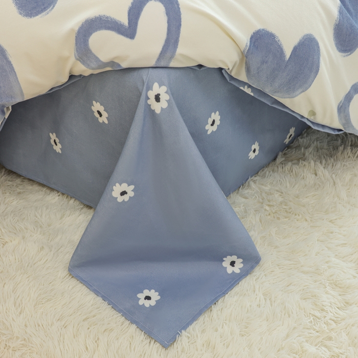 91家纺网 家纺一手货源 找家纺 优纤家纺 2025新款120克磨毛斜纹卡通花卉印花植物羊绒四件套 真爱心语