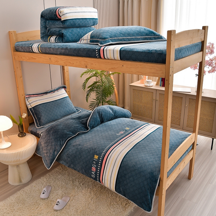 91家纺网 家纺一手货源 找家纺 （总）居尚2025直播爆款高克重印花牛奶绒法莱绒学生三件套 