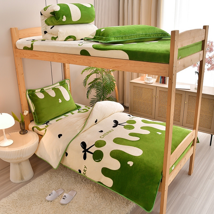 91家纺网 家纺一手货源 找家纺 （总）居尚2025直播爆款高克重印花牛奶绒法莱绒学生三件套 