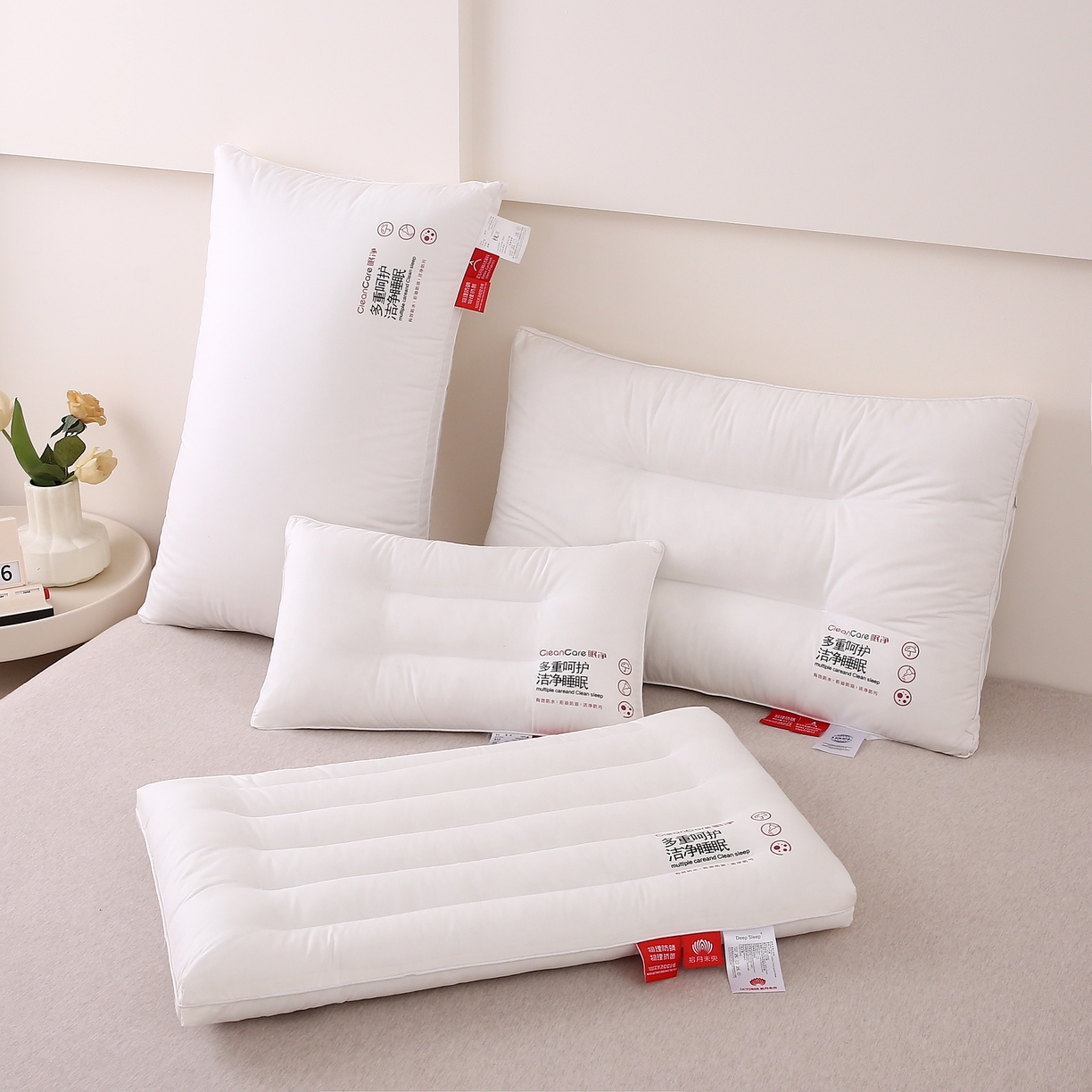 91家纺网 家纺一手货源 找家纺 （总）珍贝家纺 2025新款全棉纯棉枕头枕芯纯棉面料三防污渍酒店软枕护颈枕