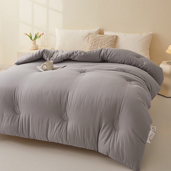 91家纺网 家纺一手货源 找家纺 初相识被业 2025新款30%全棉大豆被纯棉被子被芯拉链子母被加厚冬被春秋被夏被 星空灰