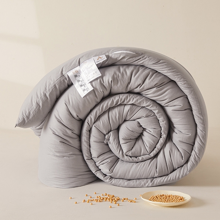 91家纺网 家纺一手货源 找家纺 初相识被业 2025新款30%全棉大豆被纯棉被子被芯拉链子母被加厚冬被春秋被夏被 星空灰