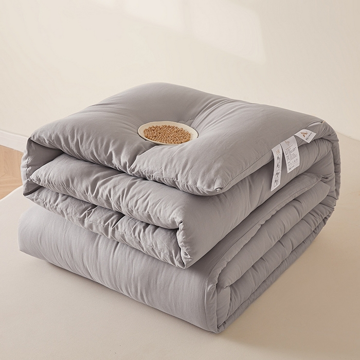 91家纺网 家纺一手货源 找家纺 初相识被业 2025新款30%全棉大豆被纯棉被子被芯拉链子母被加厚冬被春秋被夏被 星空灰