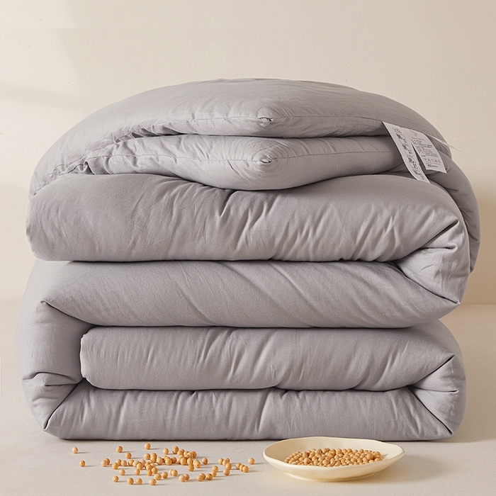 91家纺网 家纺一手货源 找家纺 初相识被业 2025新款30%全棉大豆被纯棉被子被芯拉链子母被加厚冬被春秋被夏被 星空灰