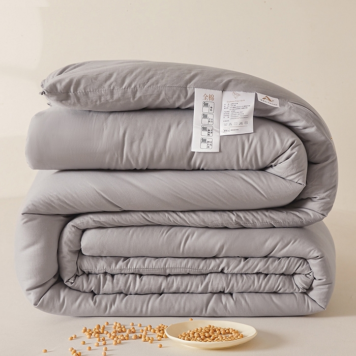 91家纺网 家纺一手货源 找家纺 初相识被业 2025新款30%全棉大豆被纯棉被子被芯拉链子母被加厚冬被春秋被夏被 星空灰