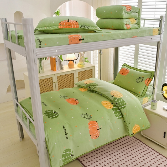 91家纺网 家纺一手货源 找家纺 （总）居尚2025直播爆款高克重印花牛奶绒法莱绒学生三件套 