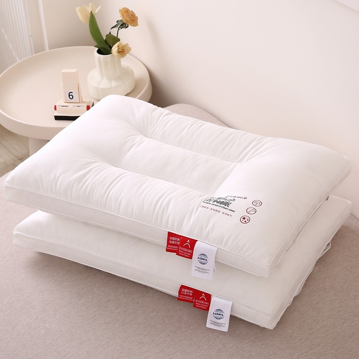 91家纺网 家纺一手货源 找家纺 珍贝家纺 2025新款全棉纯棉枕头枕芯纯棉面料三防污渍酒店软枕护颈枕 全棉三防羽丝枕-中枕