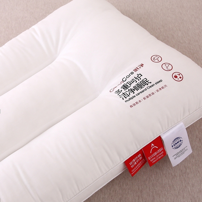 91家纺网 家纺一手货源 找家纺 珍贝家纺 2025新款全棉纯棉枕头枕芯纯棉面料三防污渍酒店软枕护颈枕 全棉三防羽丝枕-中枕