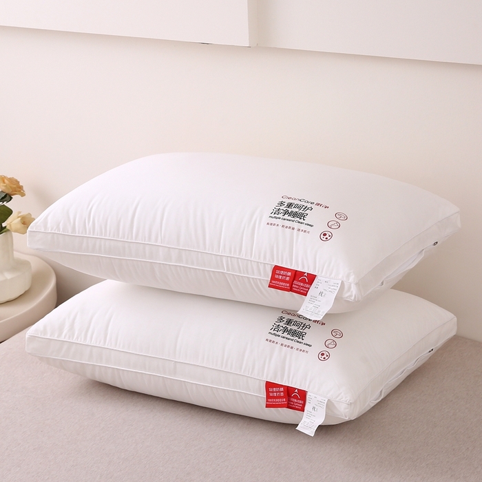 91家纺网 家纺一手货源 找家纺 珍贝家纺 2025新款全棉纯棉枕头枕芯纯棉面料三防污渍酒店软枕护颈枕 全棉三防羽丝枕-高枕