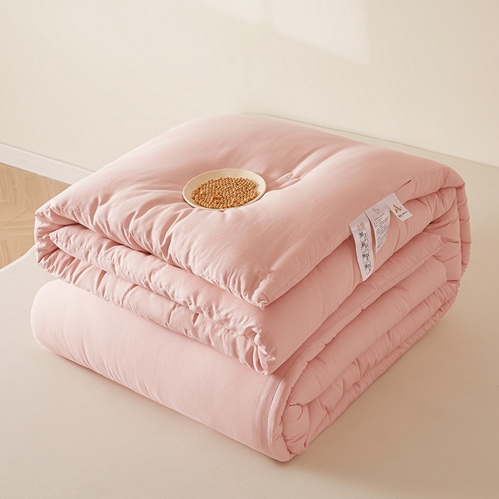 91家纺网 家纺一手货源 找家纺 初相识被业 2025新款30%全棉大豆被纯棉被子被芯拉链子母被加厚冬被春秋被夏被 仙女粉