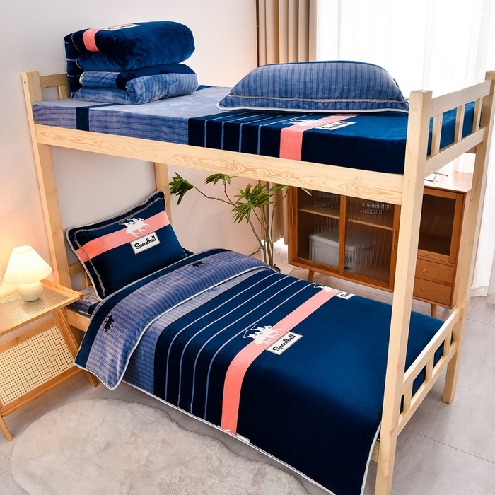 91家纺网 家纺一手货源 找家纺 （总）居尚2025直播爆款高克重印花牛奶绒法莱绒学生三件套 