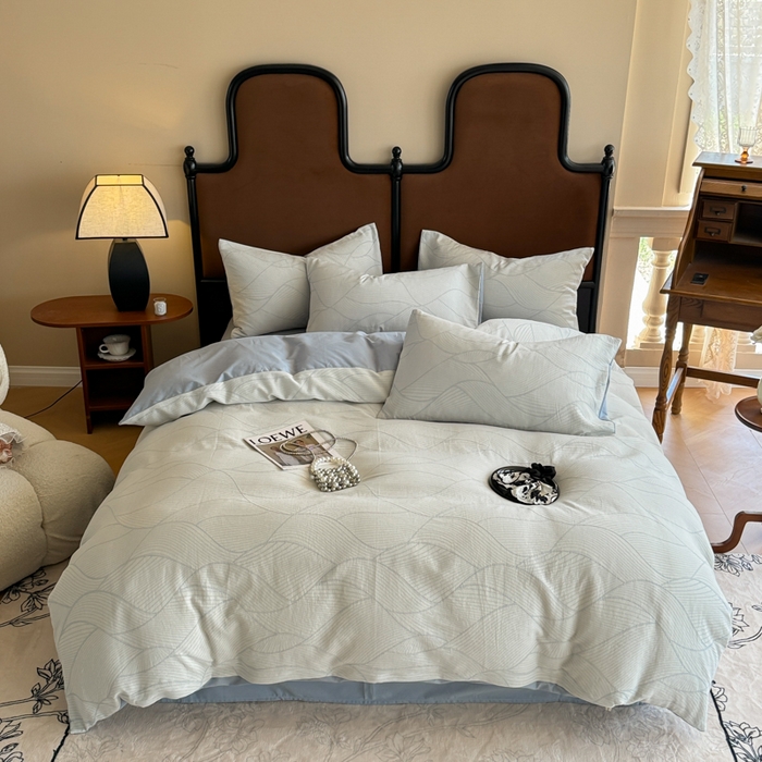 91家纺网 家纺一手货源 找家纺 眠博士 2025新款60s长绒棉纯棉提花磨毛被套单被套被套单品 提花磨毛单被-雾切兰