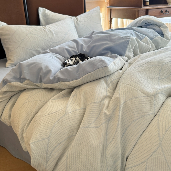 91家纺网 家纺一手货源 找家纺 眠博士 2025新款60s长绒棉纯棉提花磨毛被套单被套被套单品 提花磨毛单被-雾切兰