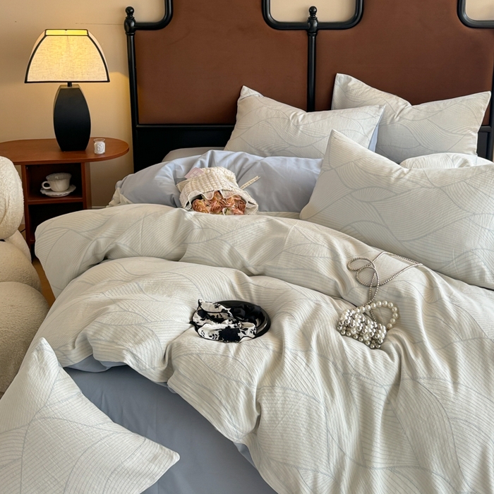 91家纺网 家纺一手货源 找家纺 眠博士 2025新款60s长绒棉纯棉提花磨毛被套单被套被套单品 提花磨毛单被-雾切兰