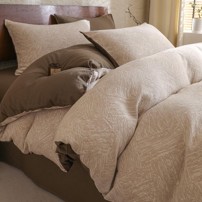 眠博士 2025新款60s长绒棉纯棉提花磨毛被套单被套被套单品 提花磨毛单被-缤纷咖