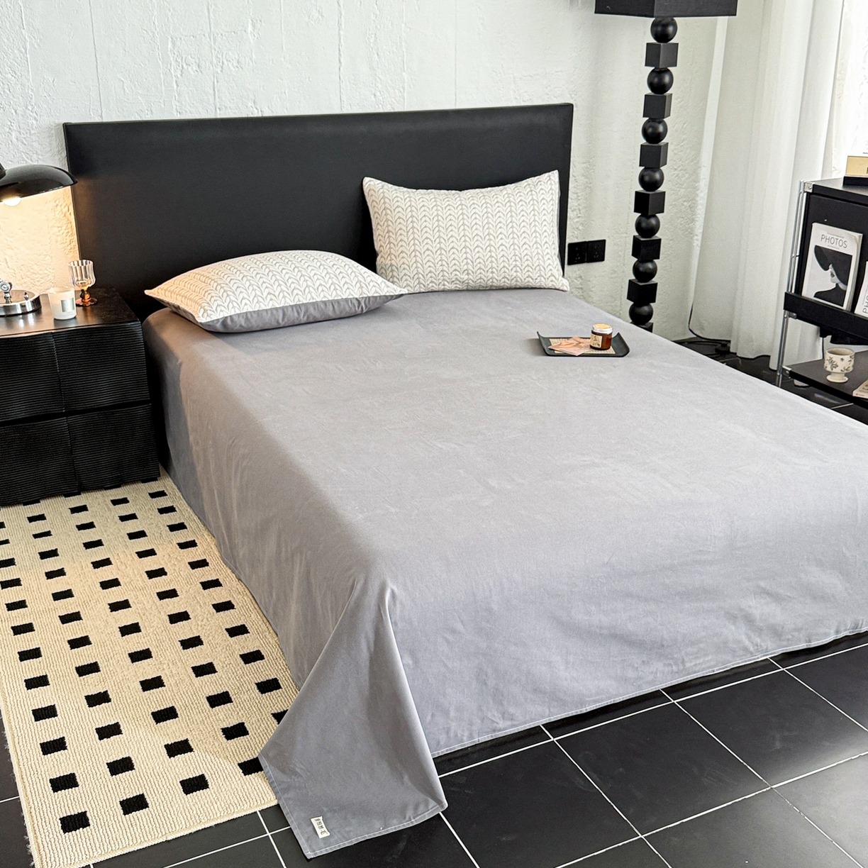 91家纺网 家纺一手货源 找家纺 眠博士 2025新款60s长绒棉纯棉提花磨毛被套单被套被套单品 提花磨毛单被-荞麦灰