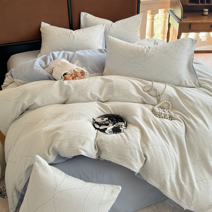 91家纺网 家纺一手货源 找家纺 眠博士 2025新款60s长绒棉纯棉提花磨毛被套单被套被套单品 提花磨毛单被-雾切兰