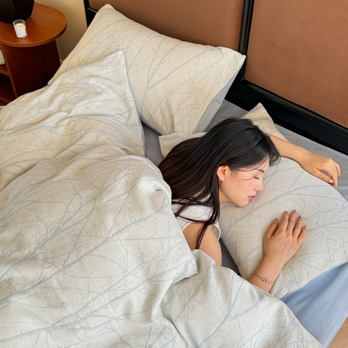 91家纺网 家纺一手货源 找家纺 眠博士 2025新款60s长绒棉纯棉提花磨毛被套单被套被套单品 提花磨毛单被-飒姿兰