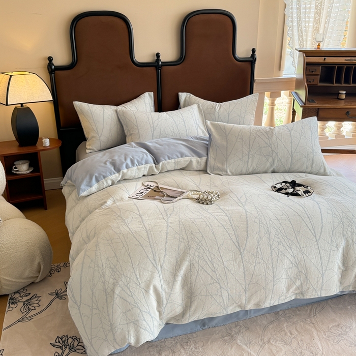 91家纺网 家纺一手货源 找家纺 眠博士 2025新款60s长绒棉纯棉提花磨毛被套单被套被套单品 提花磨毛单被-飒姿兰